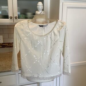 Walter Ma Beaded White Vintage Top Size Small